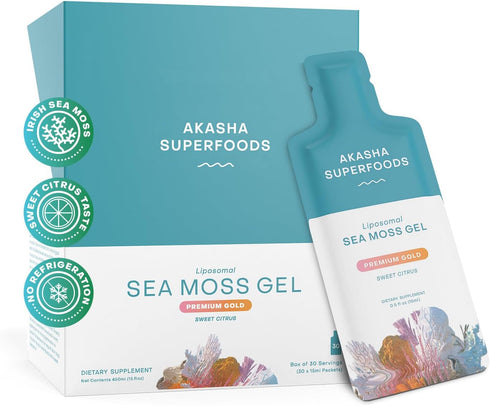 Organic Irish Sea Moss Gel, 30x15ml Sachets for Digestion, Immunity, and Nutrient Absorption
