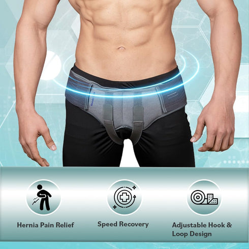 Wonder Care Hernia Belt for Men, XL, Inguinal Support, Adjustable Groin Straps, Removable Compression Pads