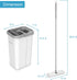 Set, 3 BOSHENG Mop and Bucket with Wringer Hands Free Flat Floor Mop and Bucket, Washable Microfiber Pads Included, Wet