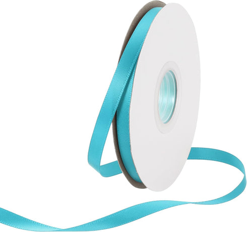 1/4 Inch 25 Yard Satin Ribbon Thick Double Face Grosgrain Silk Ribbon for Gift Wrapping and Wedding (Sky Blue)