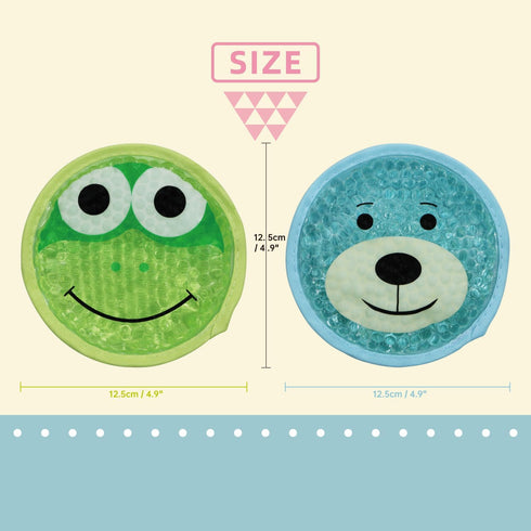 Large Kids Boo Boo Ice Pack, 2 Packs Cute Heat Cold Gel Beads for Fever, Pain Relief, First Aid Injuries