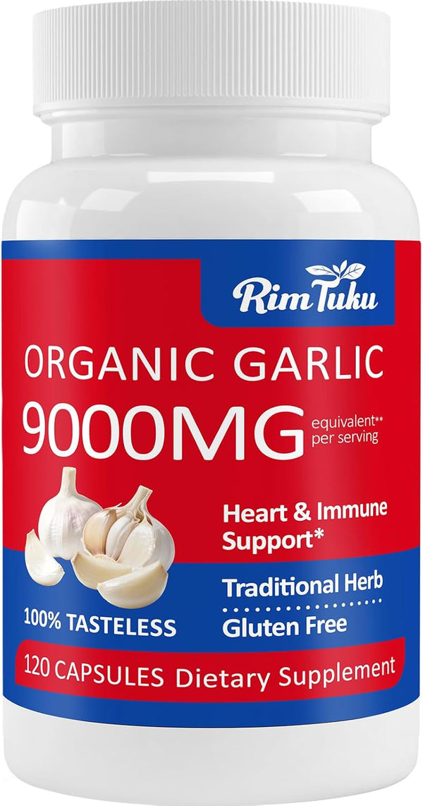 RimTuku Aged Garlic Extract Organic 9000MG Garlic Supplement Powder 30:1 Extract Formula, with