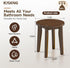16 Inch Round Bamboo Waterproof Shower Bathroom Stool Chair, Duty Wooden Bath Corner Shaving Legs Bench Seat (Walnut
