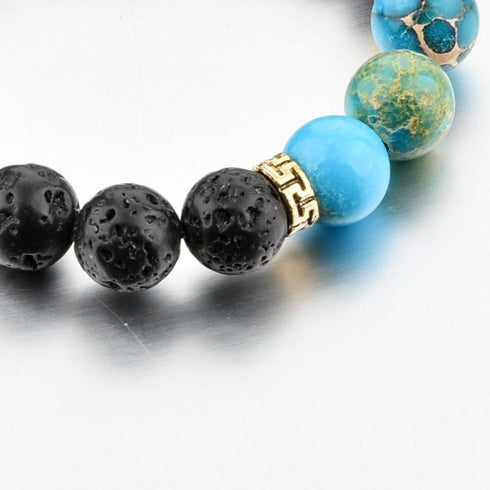 MYSTIQS Set Kids and Adult Matching Lava Rock Beaded Bracelets Essential Oil Diffuser for Aromatherapy Ideal