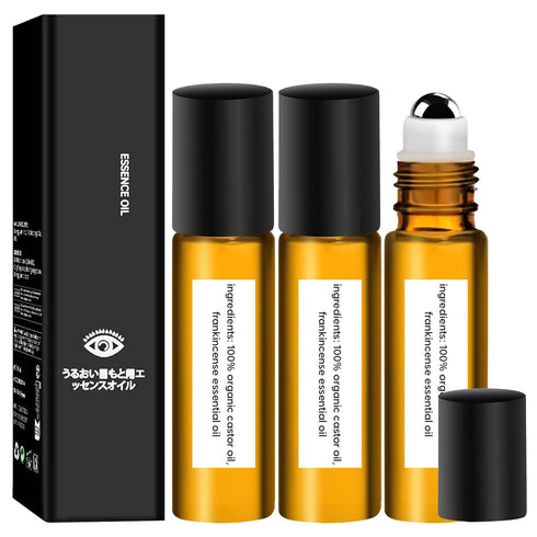 IFVGFB 3 Pcs Castor Oil Frankincense Eye Serum, Reduces Dark Circles & Puffiness,
