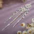 Xerling Bridal Headpiece for Wedding, Silver Zircon Crystal Dangling Tassel Hair Chain Clip-on Accessories