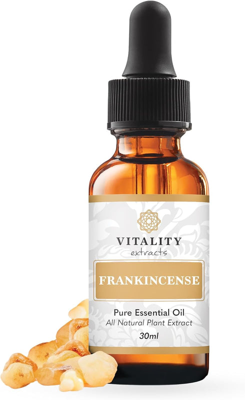 Vitality Extracts Frankincense Essential Oil - 30ml Boswellia Serrata for Aromatherapy, Skin Care, Stress Relief