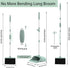 Broom with Dustpan Combo Set, 52'' Long Handle Broom and Dustpan with Self-Cleaning Teeth for Home Office Kitchen