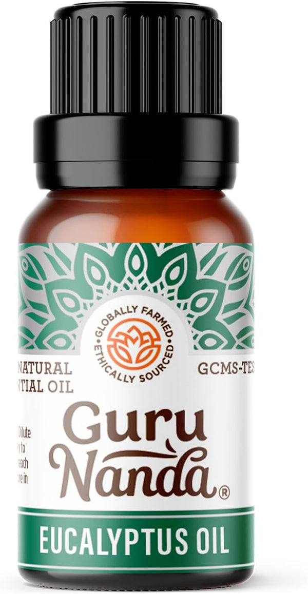 GuruNanda Eucalyptus Essential Oil - 100% Pure, Natural, Undiluted Aromatherapy Oil for Diffusers - Aids in Congestion