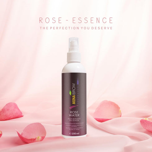 Mina Rose Water Facial Toner and Eyebrow Henna Tint Fixing Solution, Organic, 200ml