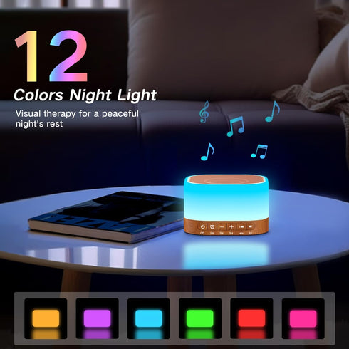 SleeZOO 25 12 10 32 5 Sound Machine White Noise Machine with Soothing Sounds Colors Light with Adjustable Levels