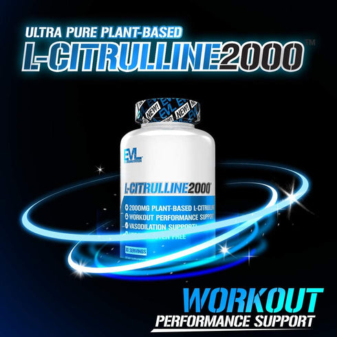 Evlution L-Citrulline 2000 Nitric Oxide Supplement for Men - High Strength L Citrulline Capsules for Enhanced Muscle