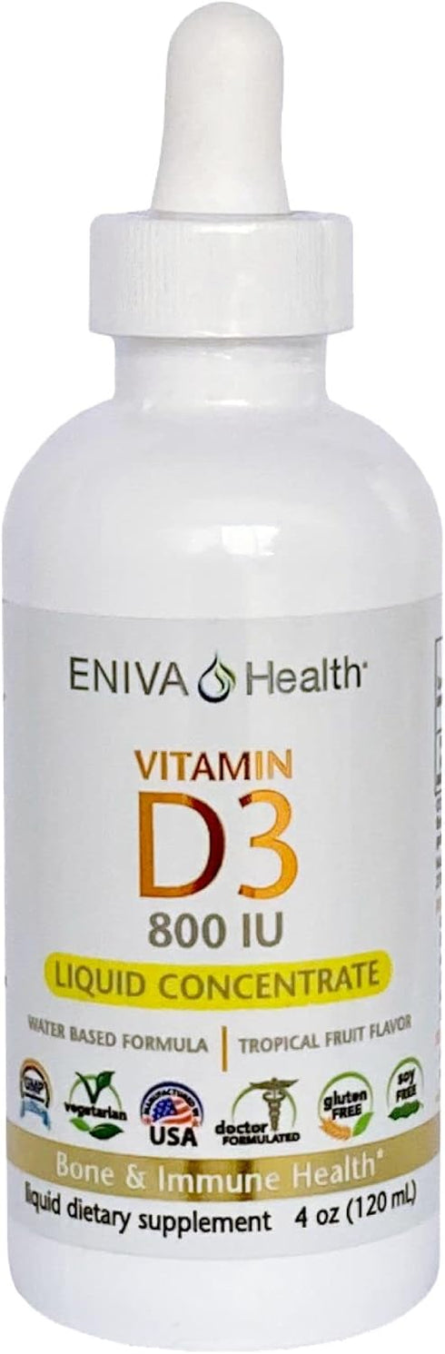 Eniva Health Liquid Vitamin D (D3), Dr. Formulated for Rapid Absorption, 120 mL