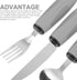 3Pcs Adaptive Utensils Set for Elderly: Weighted & Handicapped, Easy Grip Stainless Steel