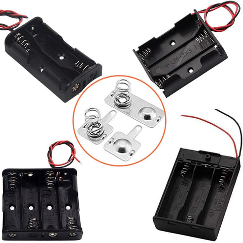 12Pairs Battery Springs, AA Battery Negative to Positive Conversion Spring Contact, Nickle Plated 12x12mm and 12x26.5mm