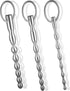 Jongait Set 3 Urethral Sounds - PCS Stainless Steel Bumpy Penis Plug Dilator with Safe Ring - Masturbation Rod Sex Toy