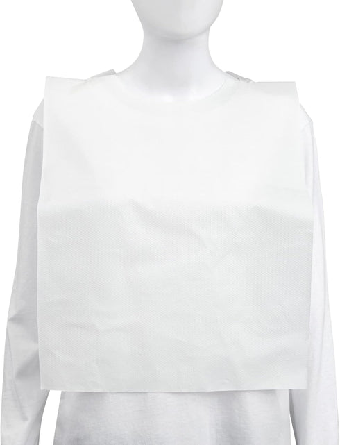 Wellbrite 15.5 23.6 Pack 100 Disposable Bibs for Adults - x in - White, of - Over-the-Head Design & Adult Disposable
