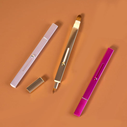 Lip Applicator Brush - 3 Pack Professional Retractable Dustproof Lip Brush for Lipstick and Lip Gloss