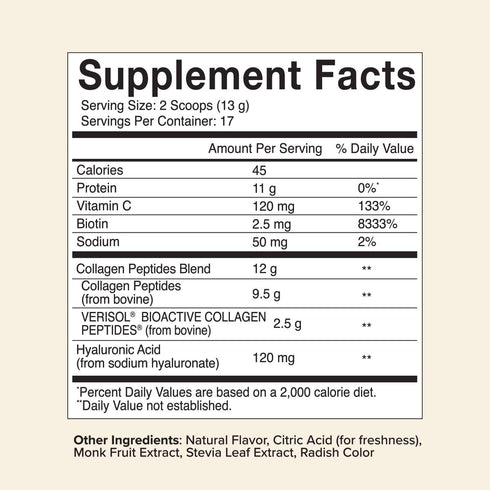 Great Lakes Wellness Beauty Boost Advanced Collagen Peptides - Raspberry Lemonade, Hyaluronic Acid, Biotin, Vitamin C -