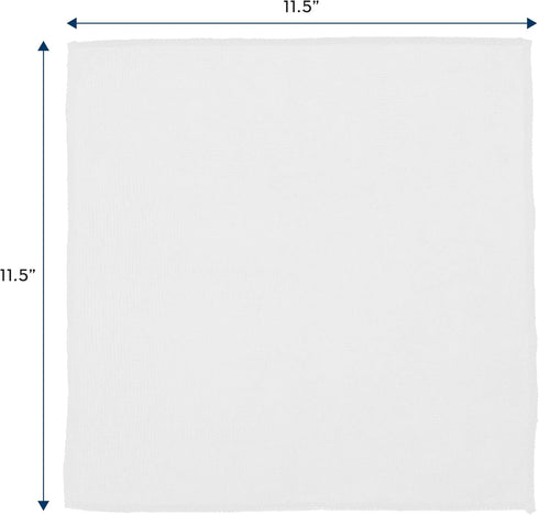 S&T INC. 50 Pack Microfiber Cleaning Cloth, Reusable Towels for Home and Cars, White, 11.5 in. x 11.5 in.