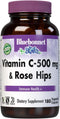 BlueBonnet Vitamin C 500 mg with Rosehips - Vegetable Capsules, 180 Count for Immune Support