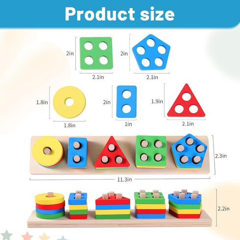 SILAIDESI Set Wooden Bead Sequencing for Seniors, Lacing & Stacking Activities, Memory Games for Elderly, Cognitive Aid