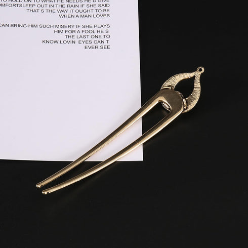 Metal French Hair Pins for Women, Turquoise U Shaped Hair Pin for Thick Hair Buns and Twists
