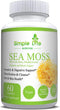 Organic Irish Sea Moss Capsules 1400MG with Burdock Root, Bladderwrack & Black Pepper, 60CT Supplement