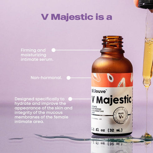V Intimate Feminine Care, Daily Support for your Vulva, helps prevent infections, and neutralizes odors. (V Majestic