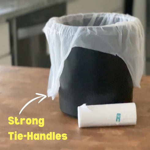 2.6 Gallon Scented Trash Bags with Handles, 100 Bags, Small Bathroom Garbage Bags for Home Office Bins