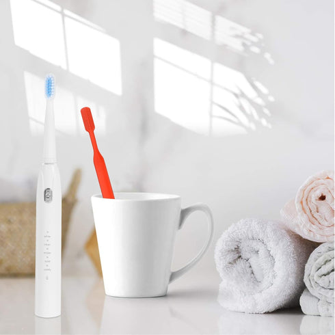 ZUNOXAZ Electric Toothbrush USB Charging Waterproof Five-Speed Vibration Soft Bristle Built-in Battery White