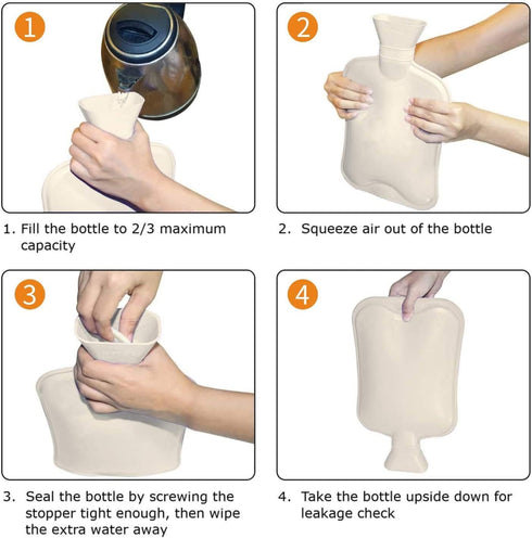 Hot Water Bag Hot Water Bottle 2 Liter with Knit Cover, Great for Cramps, Pain Relief & Cozy Nights, Cartoon Penguin