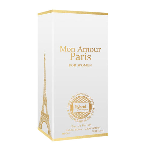 Hybrid & Company Mon Amour Paris Eau De Parfum Natural Spray, Fascinating Fragrance for Women, 3.04 Fl Oz