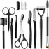 KINGMAS Eyebrow Razor | 9 in 1 Eyebrow Kit | Face Razors, Facial Trimmer, Grooming Scissors, Tweezers for Women