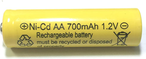 700mah AA NiCd 1.2v Rechargeable Batteries, Pack of 6 for Garden Solar Ni-Cd Light LED