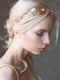 Yean Bride Wedding Hair Vine Headband, Gold Leaf Bridal Accessories for Women (Rose Gold)