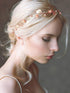 Yean Bride Wedding Hair Vine Headband, Gold Leaf Bridal Accessories for Women (Rose Gold)
