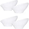 PLASTICPRO Disposable Angled Plastic Bowls, Small Round Serving Bowl, Elegant White for Parties, Pack of 8