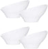 PLASTICPRO Disposable Angled Plastic Bowls, Small Round Serving Bowl, Elegant White for Parties, Pack of 8