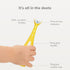 Frida Baby Training Toothbrush for Toddlers, Soft Silicone Bristles, Easy-Grip Handle, Yellow