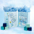 Golden J Store 16.5" Extra Large Baby Gift Bags with Tissue Papers for Baby Showers 2-Pack (Blue)