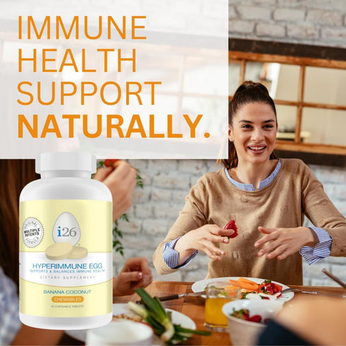 Youngevity i26 Hyperimmune Egg, IgY Max Banana Coconut Chewable, Joint, Gut, Immune Support Supplement