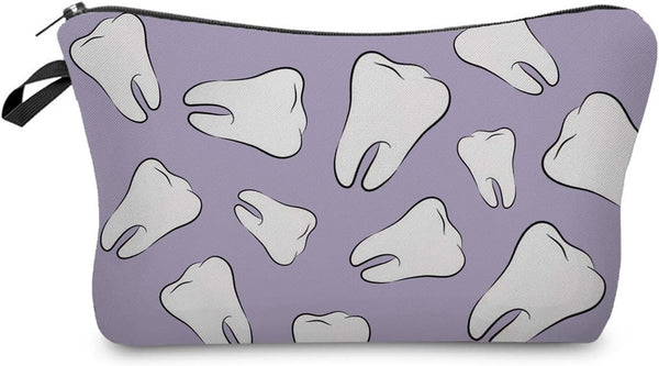 Tooth Dental Cosmetic Bag for Women - Cute Makeup Bag for Travel Toiletry Zipper Pouch for Girls and Friends Gifts