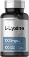 Horbaach L-Lysine 1000mg | 100 Coated Caplets | Free Form Dietary Supplement | Vegetarian, Non-GMO, Gluten Free