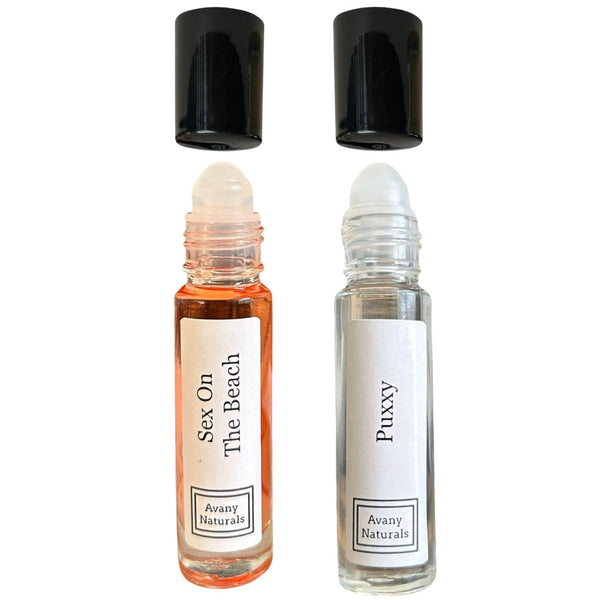 Mini Perfumed Body Oil Samples, Rollerball Fragrance Oil for Women, Travel Size Cologne, 2 pc