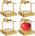 LANIAKEA 75PCS 4x4x4 Inches Candy Apple Boxes with Hole Clear Caramel Apples Boxes Clear PET Gift Boxes for Wedding