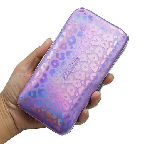 ZIZZON Nail Clippers Kit, Manicure Pedicure Set with Holographic Case (Purple)