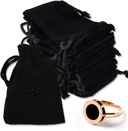 Nydotd 100pcs 2 X 2.8 inch Black Velvet Cloth Jewelry Pouches, Velvet Drawstring Bags for Wedding Favors, Gifts.