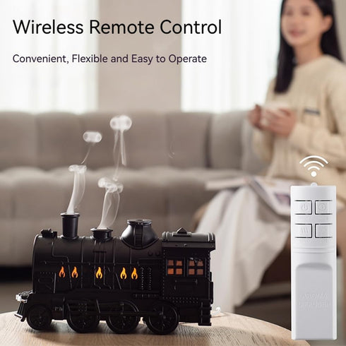 kunishi Essential Oil Train Diffuser, Vintage Steam Train Humidifier, Christmas Train Aroma Diffuser, Dual Mist Outlets