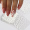 30 Sheets White Flower Nail Art Stickers, 3D Self Adhesive Designs with Rhinestones for Nail Decorations